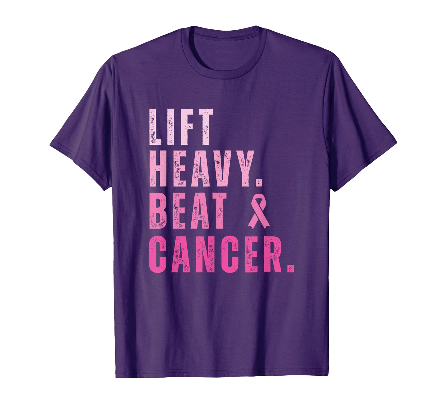 Lift Heavy Beat Cancer Workout Fitness Gym Strong Womens T-Shirt