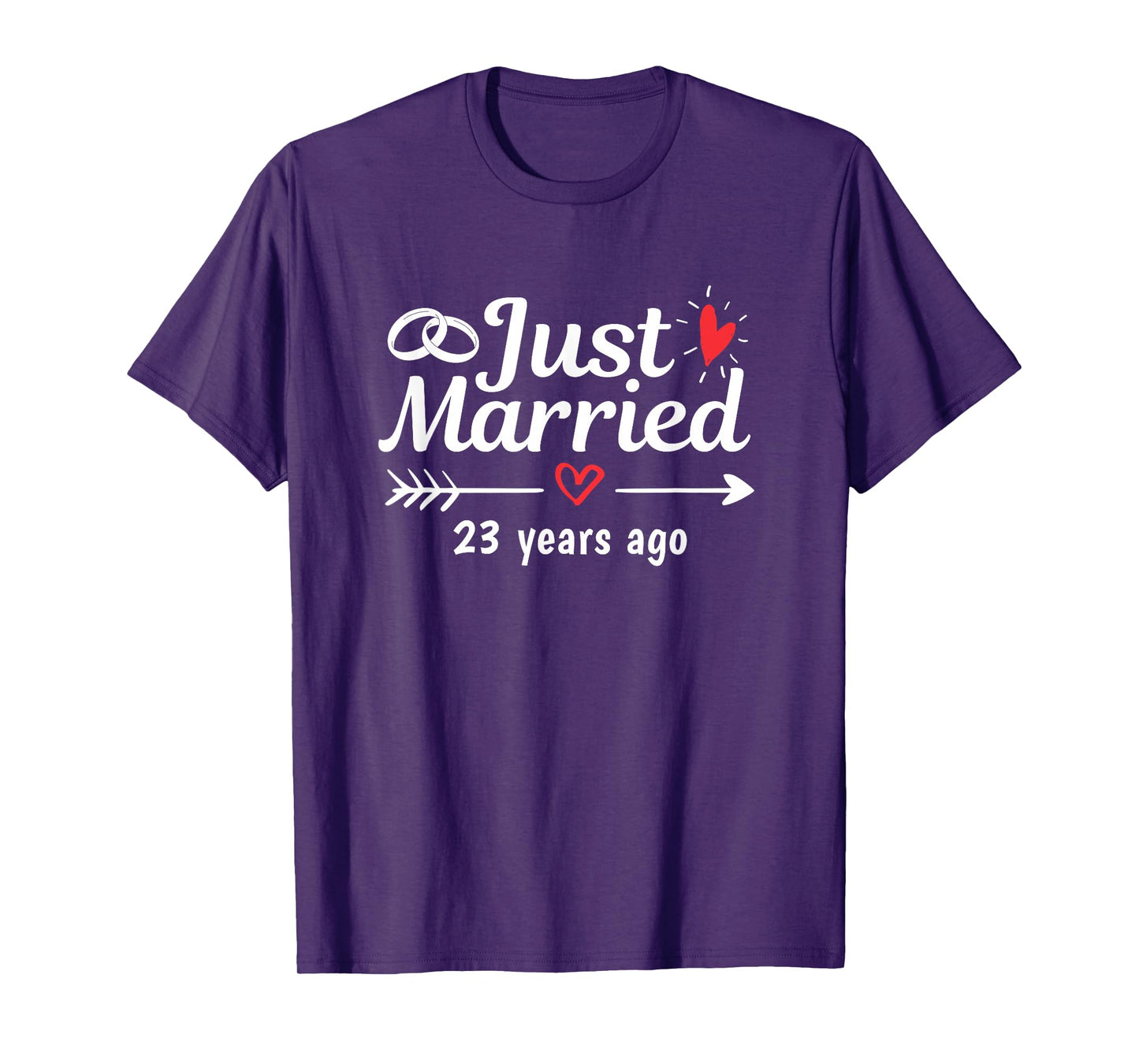 Just Married 23 Years Ago Funny Couple Wedding Anniversary T-Shirt