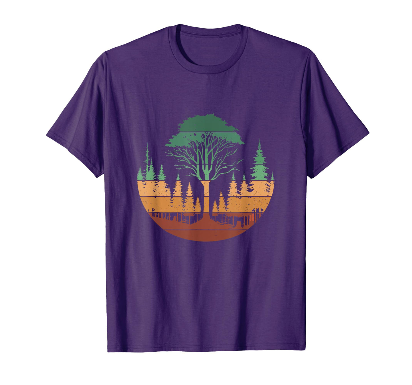 Trees Wildlife Nature Outdoors Retro Vintage Forest T-Shirt