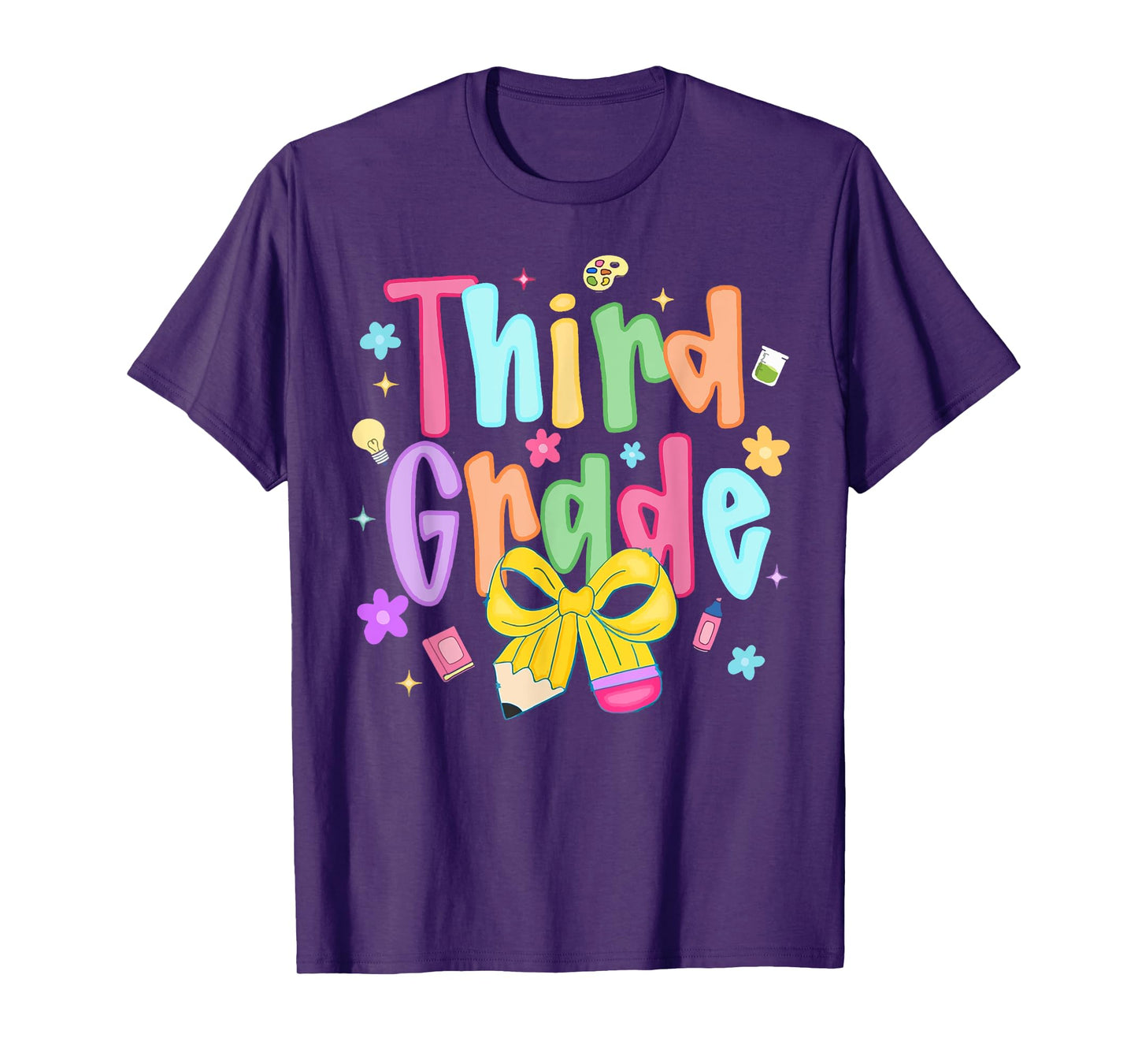 Third Grade 3 Back to School Preschool Teacher Girl Kids T-Shirt