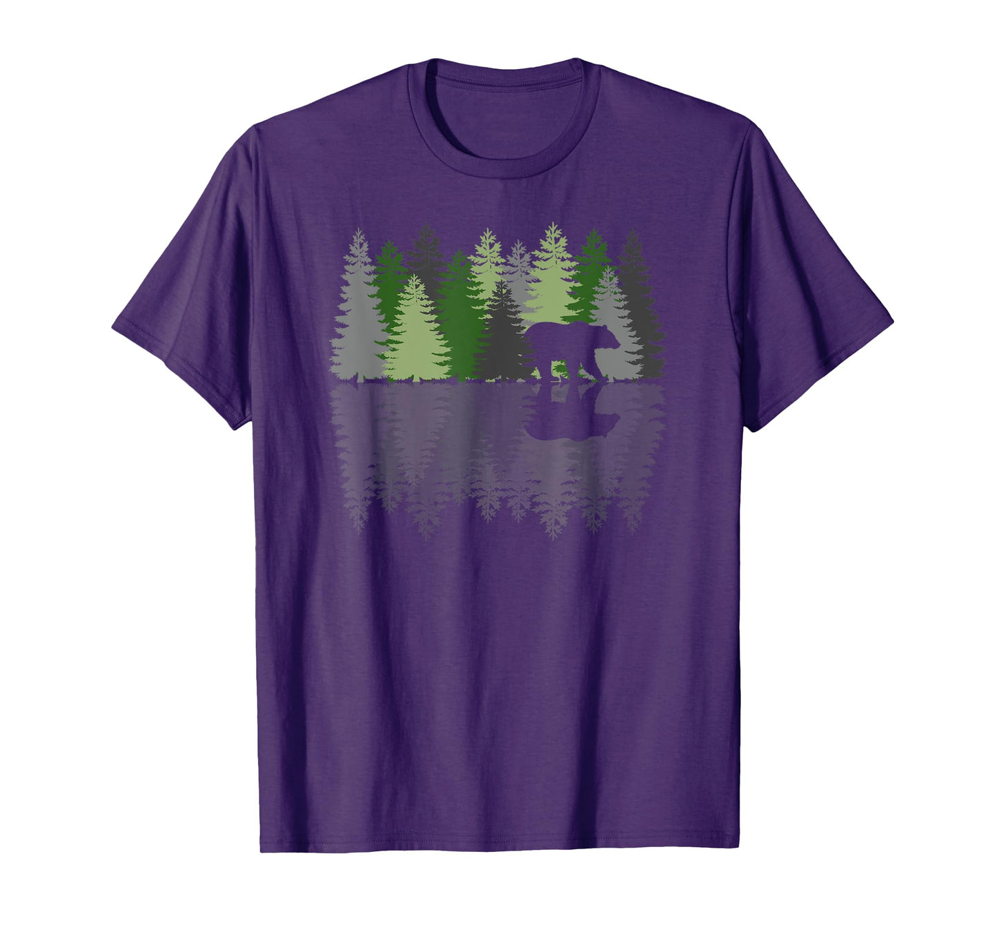 Trees Reflection Wildlife Nature Animal Bear Outdoor Forest T-Shirt