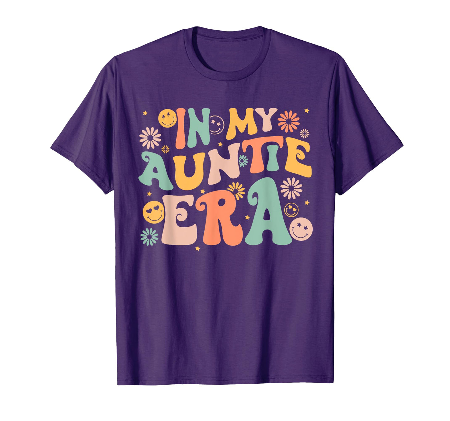 Retro Groovy In My AUNTIE Era Funny Aunt Life Women's T-Shirt