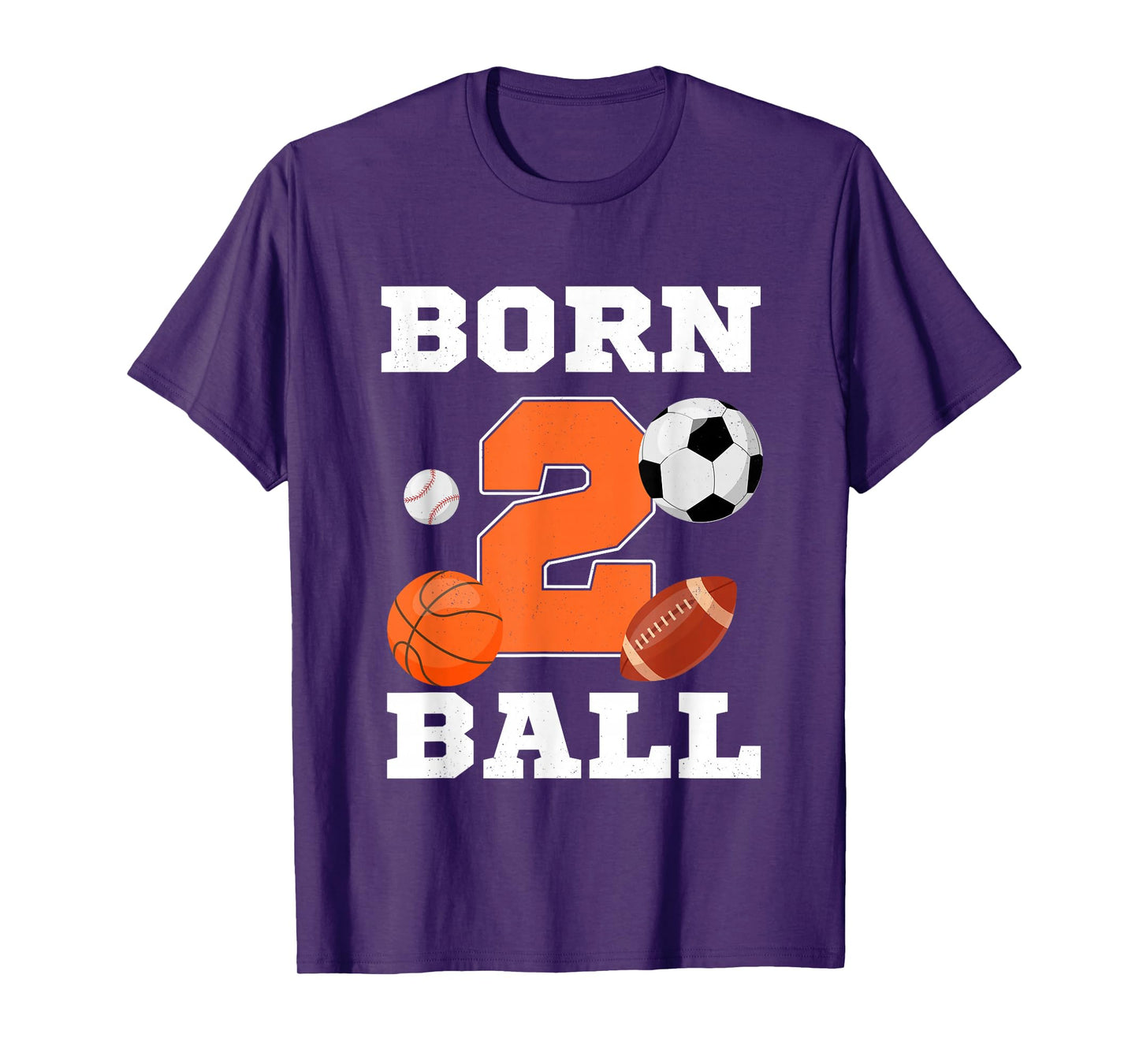 Born 2nd Ball Birthday Sport Ball Theme 2 Year Old Kids T-Shirt
