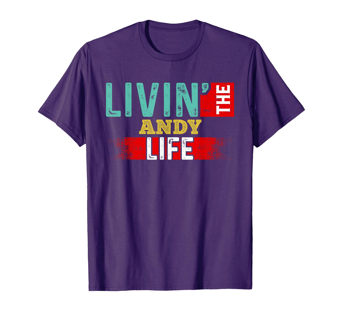 Livin' The ANDY Life T-Shirt Name ANDY T-Shirt, Small, Black