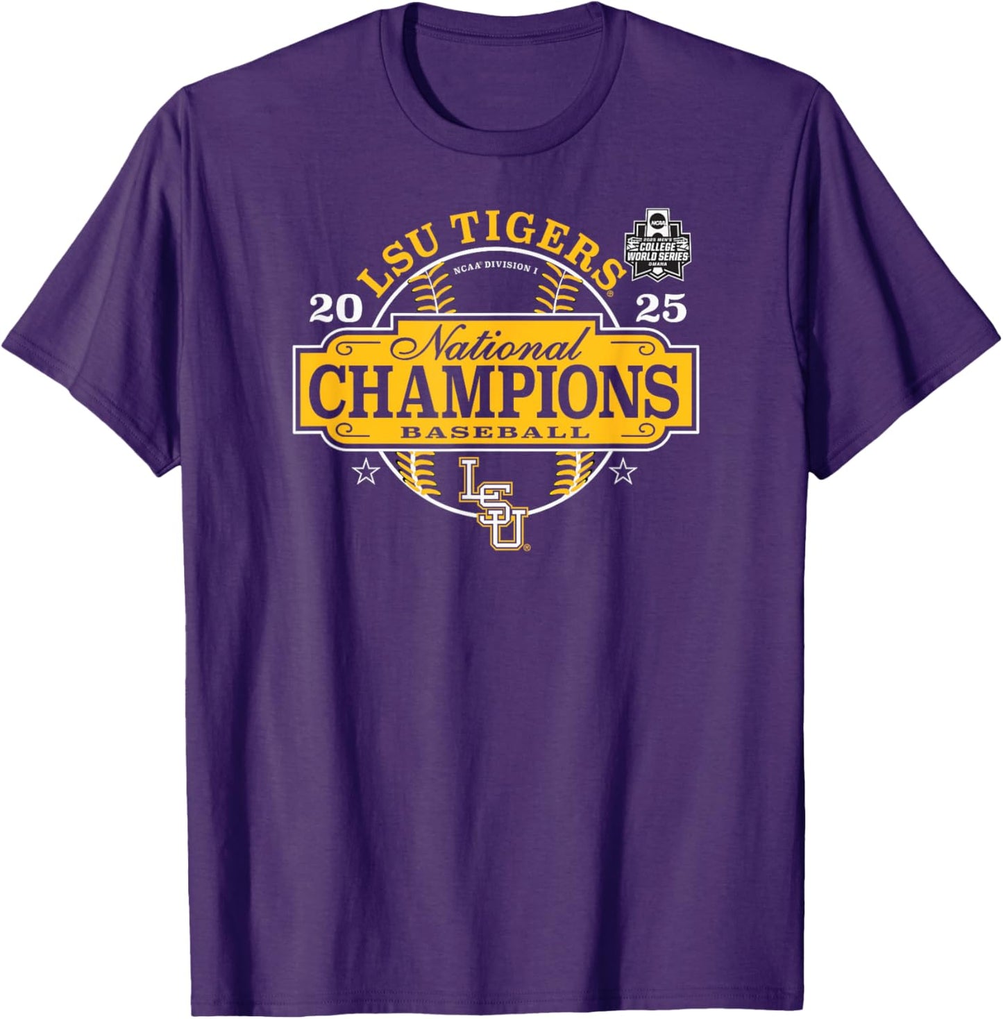 LSU Tigers Baseball National Champs 2025 MCWS Winner T-Shirt