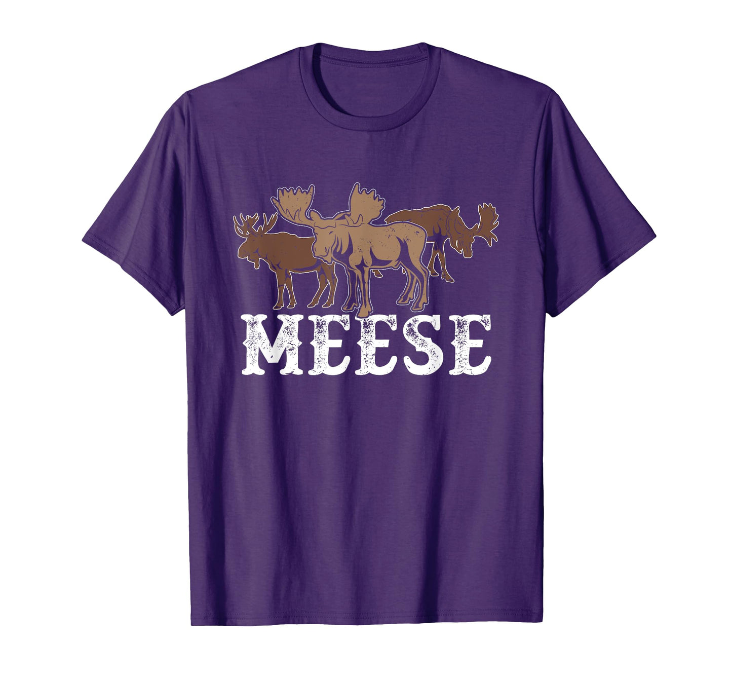 Elk American Wildlife Funny Plural Wordplay Meese Moose T-Shirt
