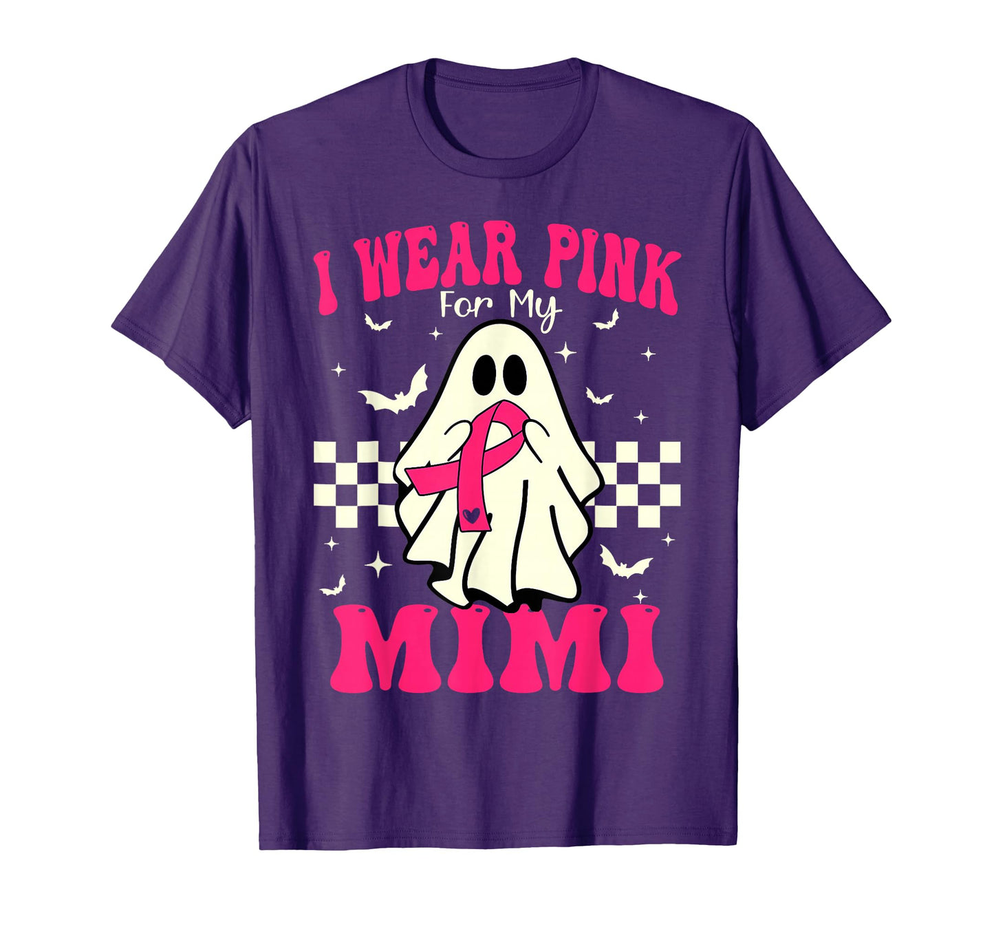 I Wear Pink for My Mimi Ghost Halloween Breast Cancer T-Shirt