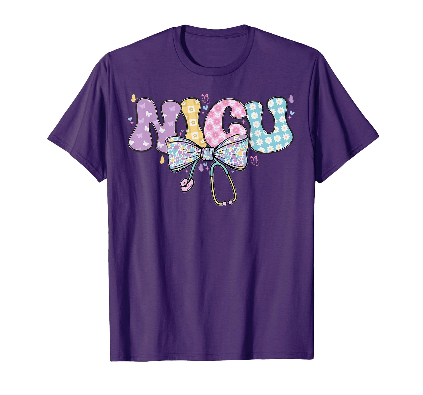 NICU Nurse Week Coquette Bow Stethoscope Nurse Week NICU T-Shirt