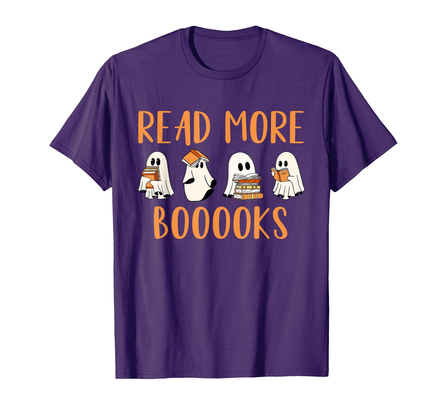 Cute Booooks Ghost Read More Books Funny Teacher Halloween T-Shirt