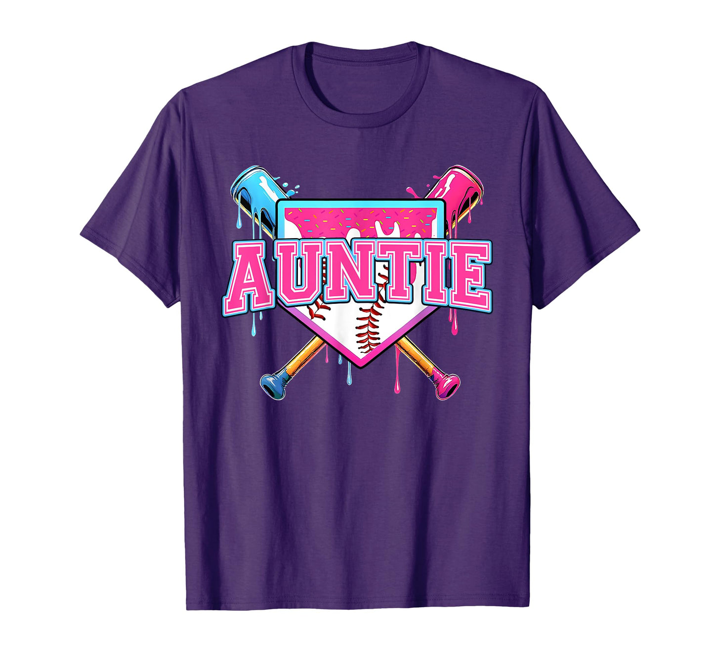Baseball Drip For Aunt Ice Cream Drip Auntie Baseball T-Shirt