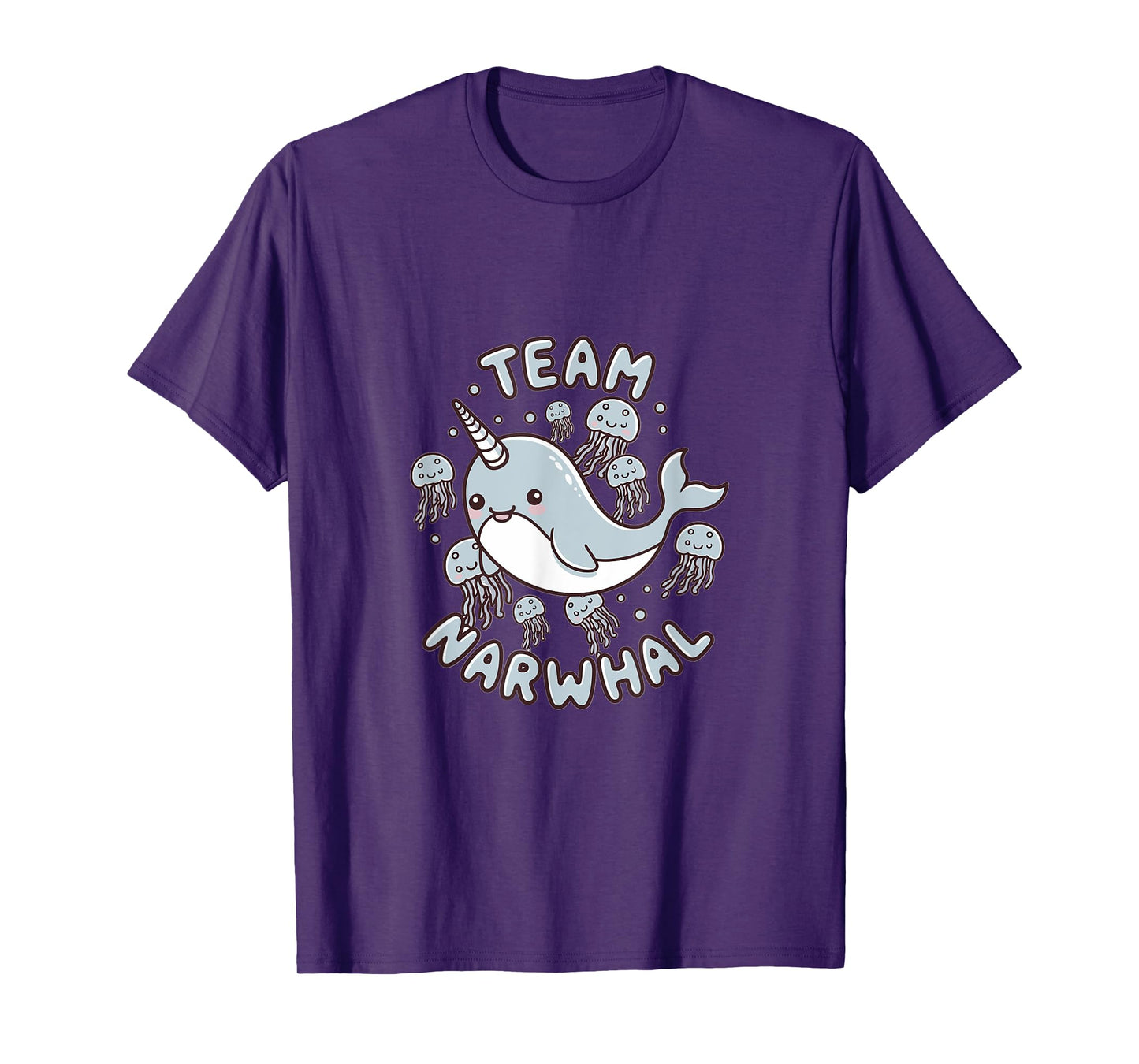 Cute Narwhal Sea Animal Graphic Jellyfish Team Narwhal T-Shirt