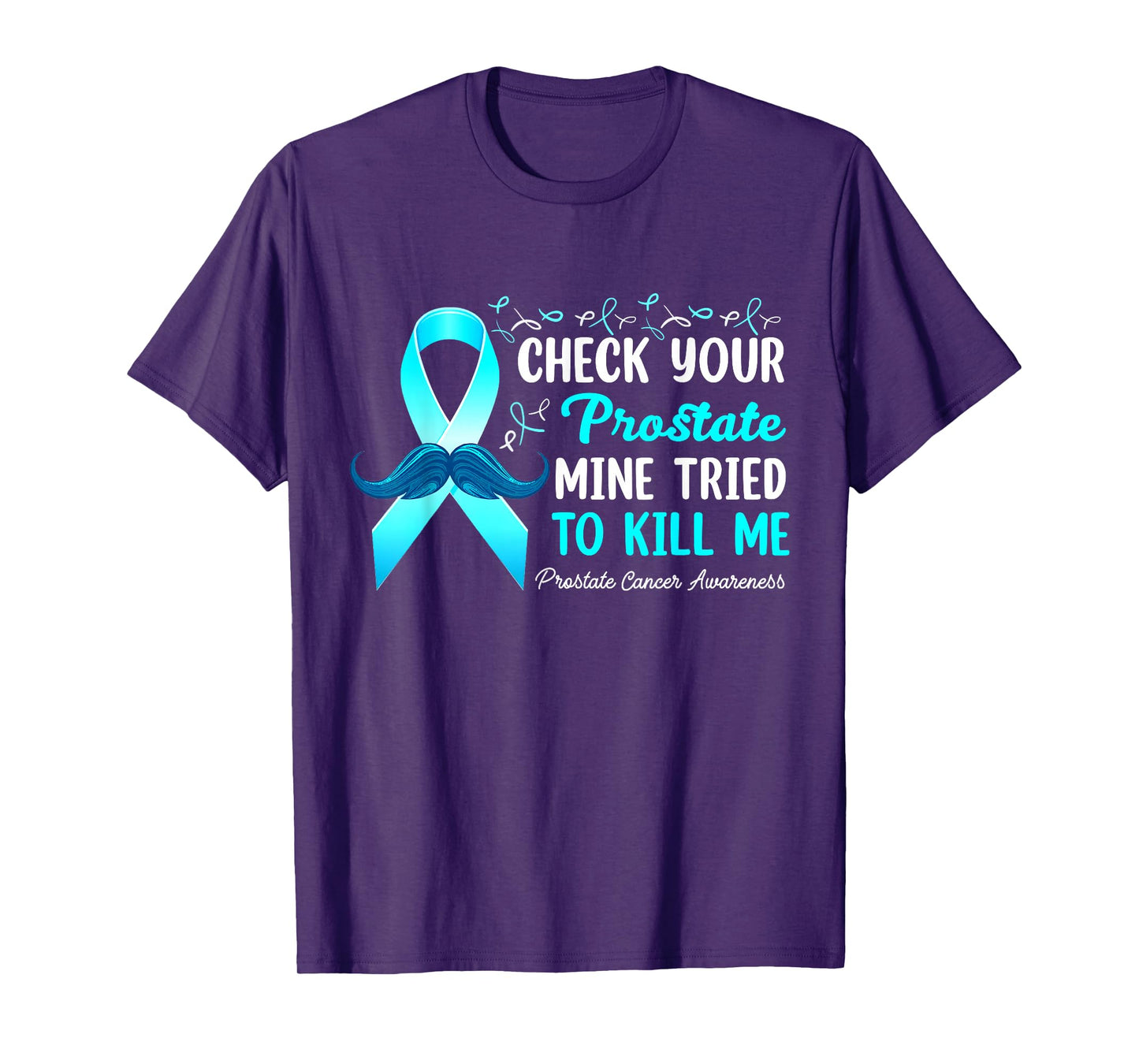 Check Your Prostate Blue Ribbon Prostate Cancer Awareness T-Shirt