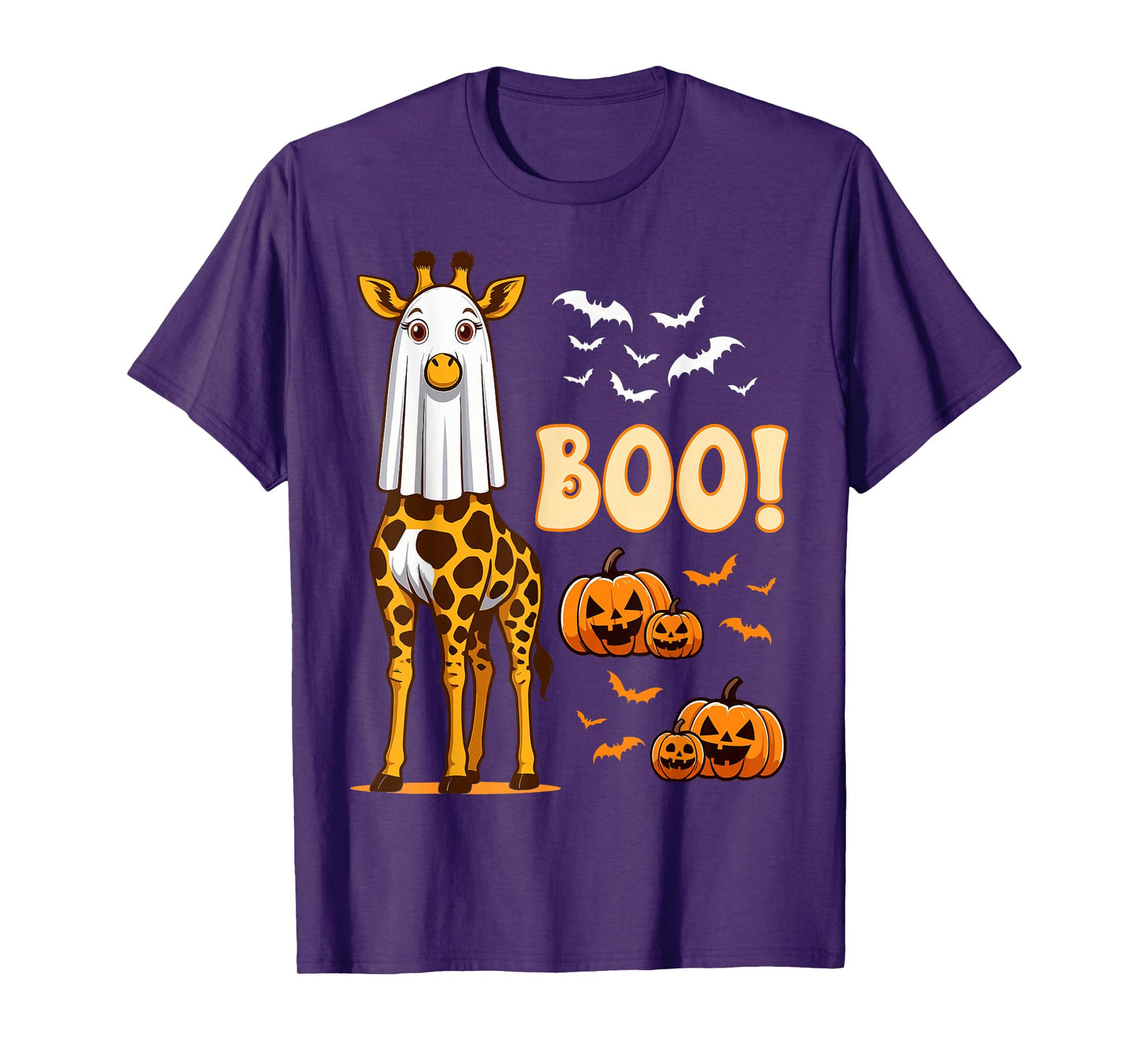 Giraffe Boo Ghost Costume Animal Funny Halloween Giraffe T-Shirt