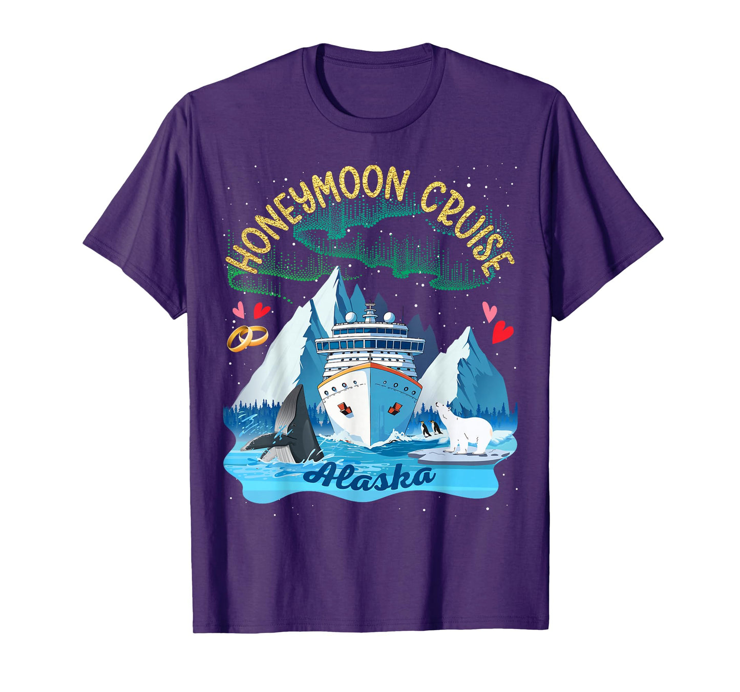 Alaska Honeymoon Cruise Match Couples Newlyweds Just Married T-Shirt