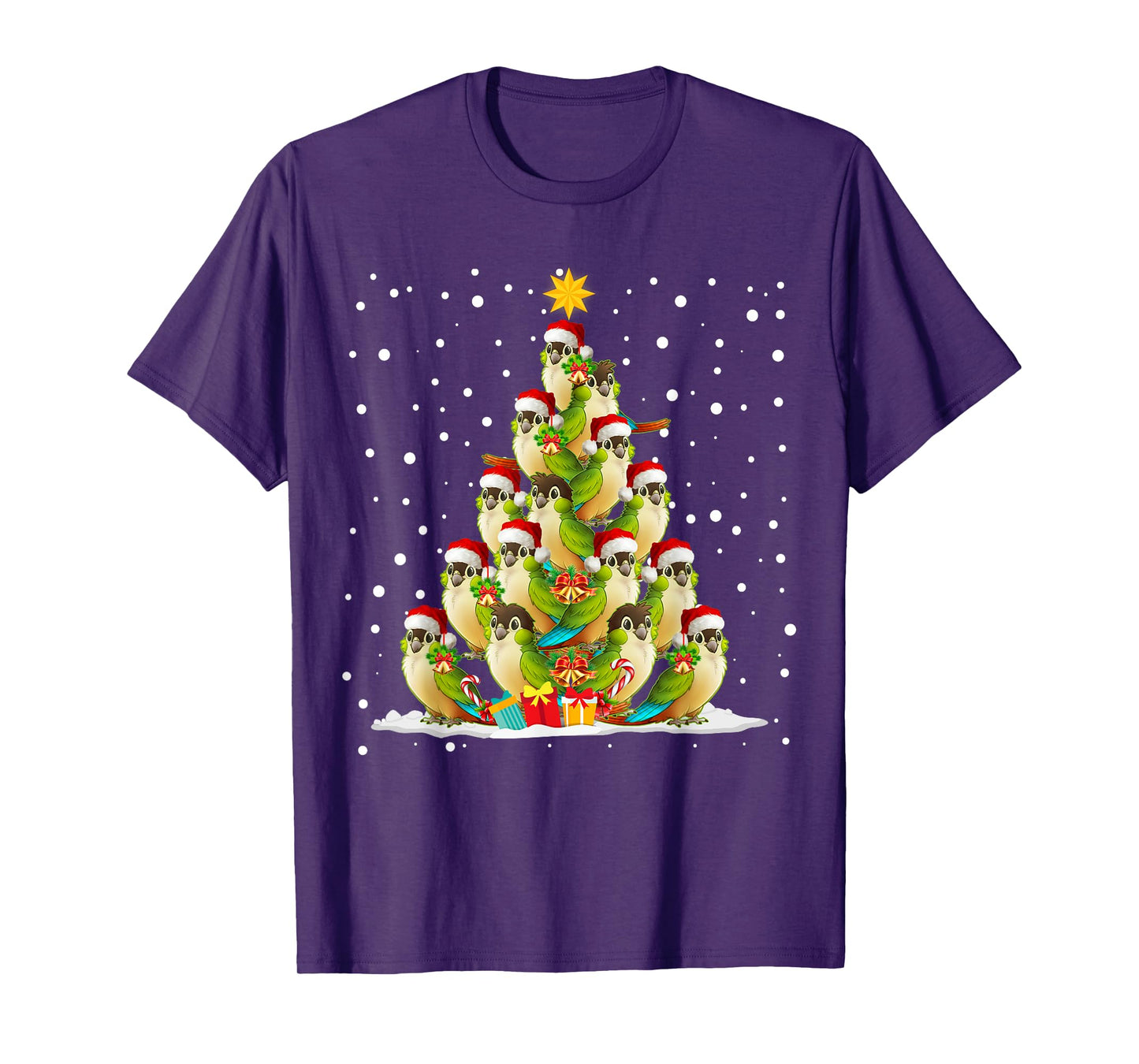 Green Cheek Conure Parrot Christmas Ornament Tree T-Shirt