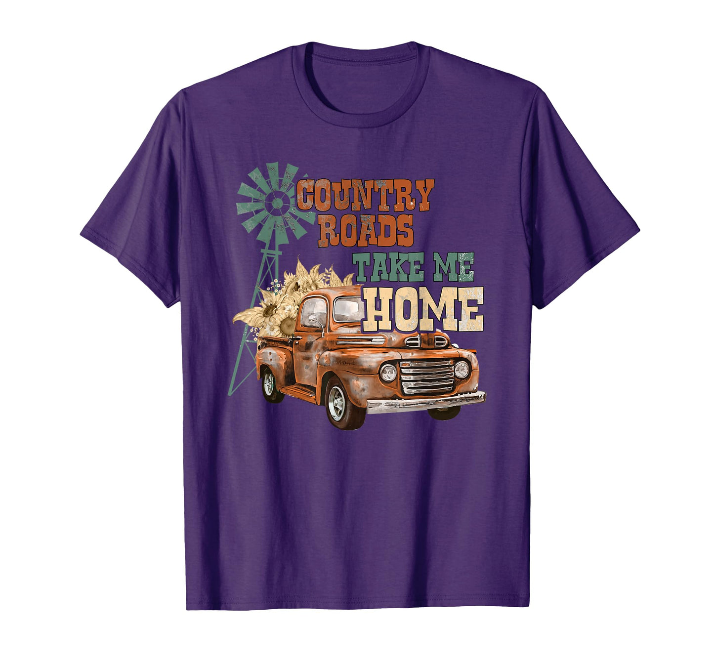 Country Roads Take Me Home - Southern Backroad Truck Style T-Shirt