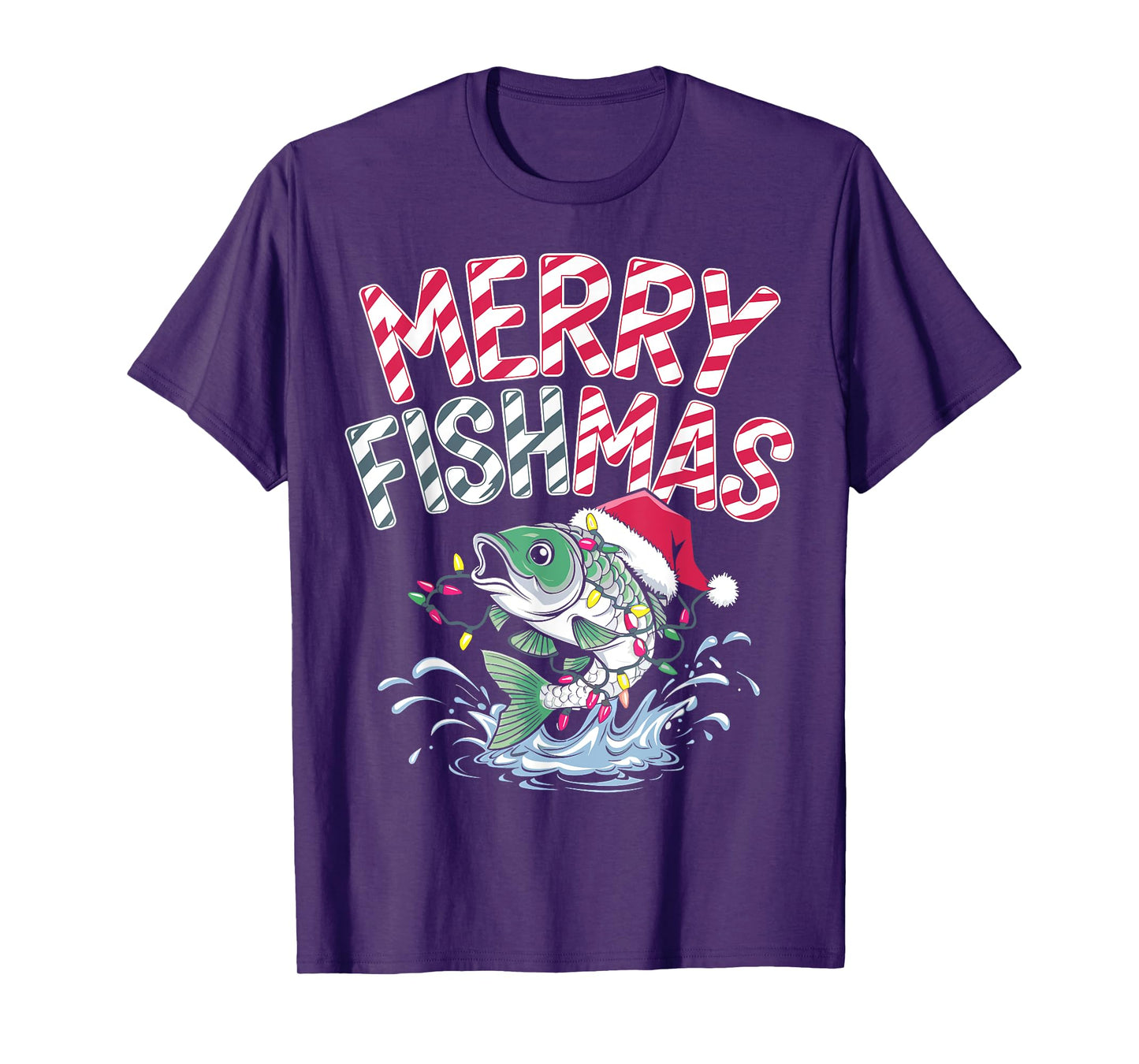 Merry Fishmas Santa Fishing Lovers Funny Fisherman Christmas T-Shirt