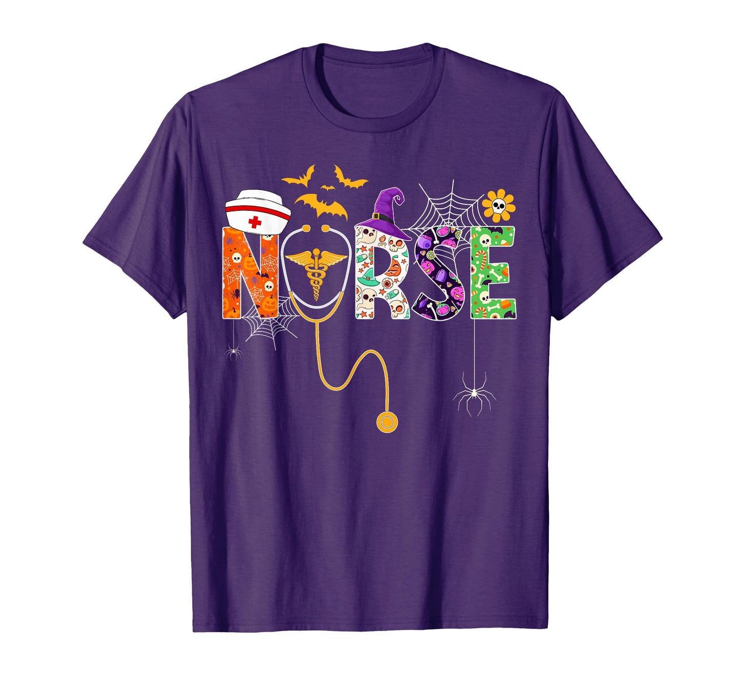 Halloween Nurse Life Funny Nursing Stethoscope Spooky Nurse T-Shirt