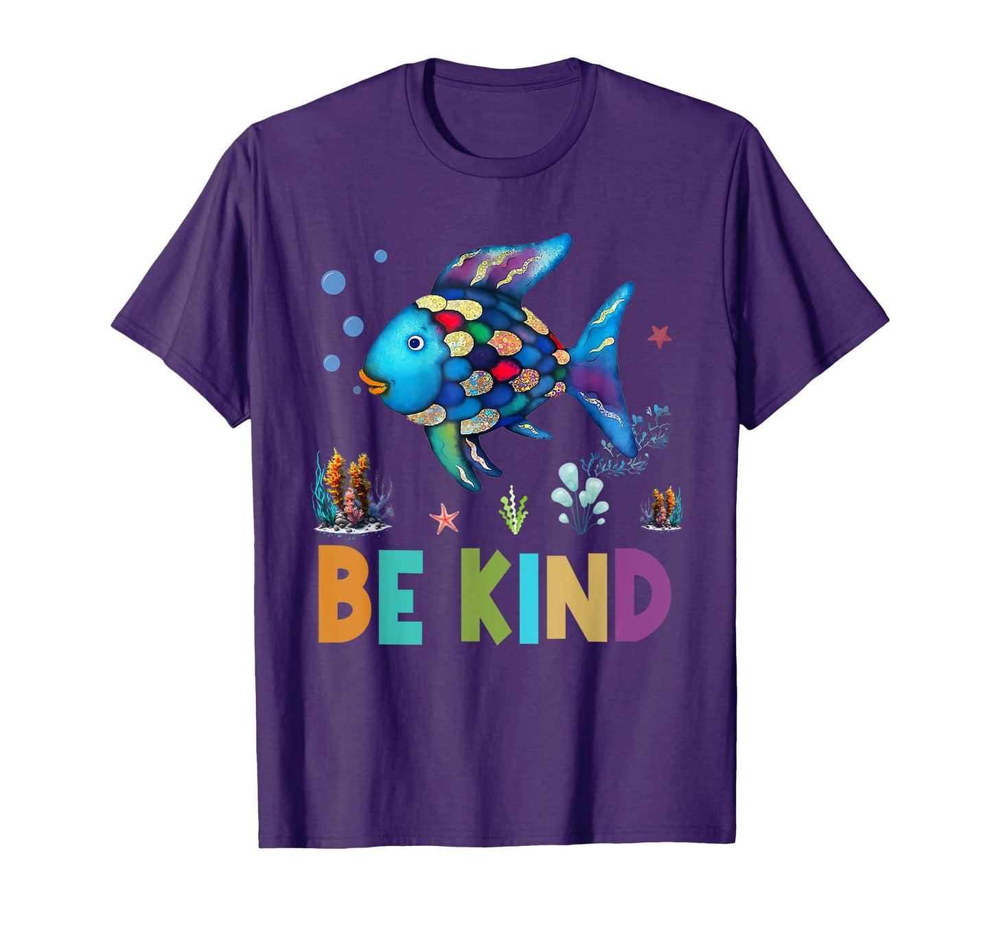 Happy First Day of School Fish Rainbows Teacher Be Kind T-Shirt