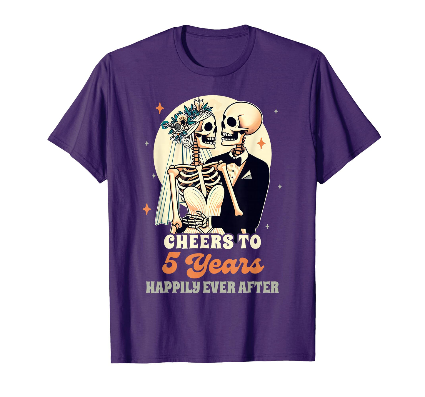 5th Wedding Anniversary Cheers To 5 Years Happily After T-Shirt