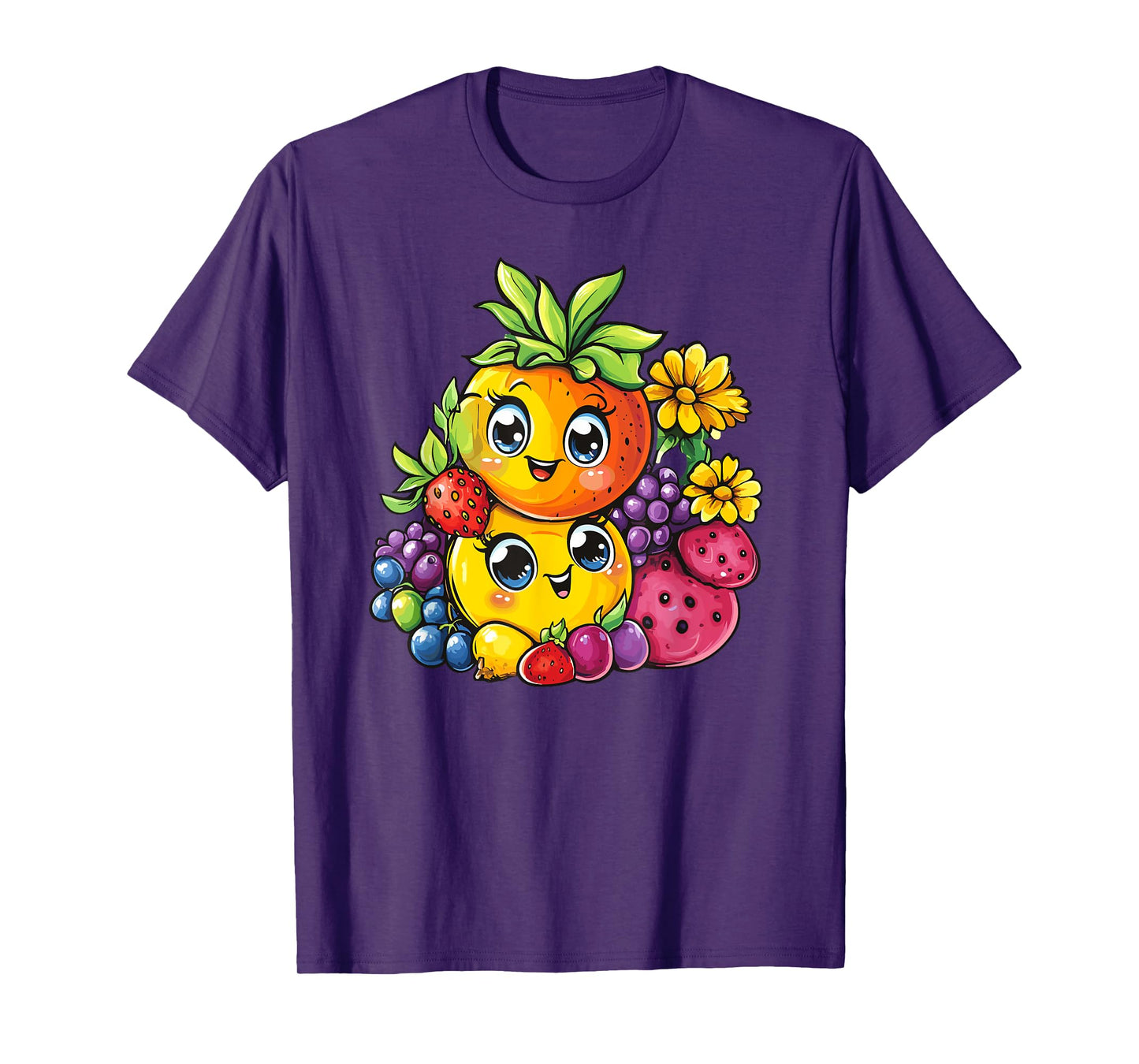Adorable Kawaii Fruits With Smiling Faces T-Shirt