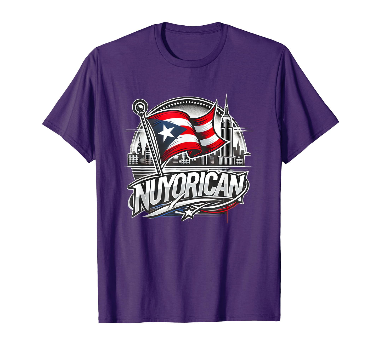 Nuyorican New York Puerto Rican Flag NYC City Backdrop Logo T-Shirt