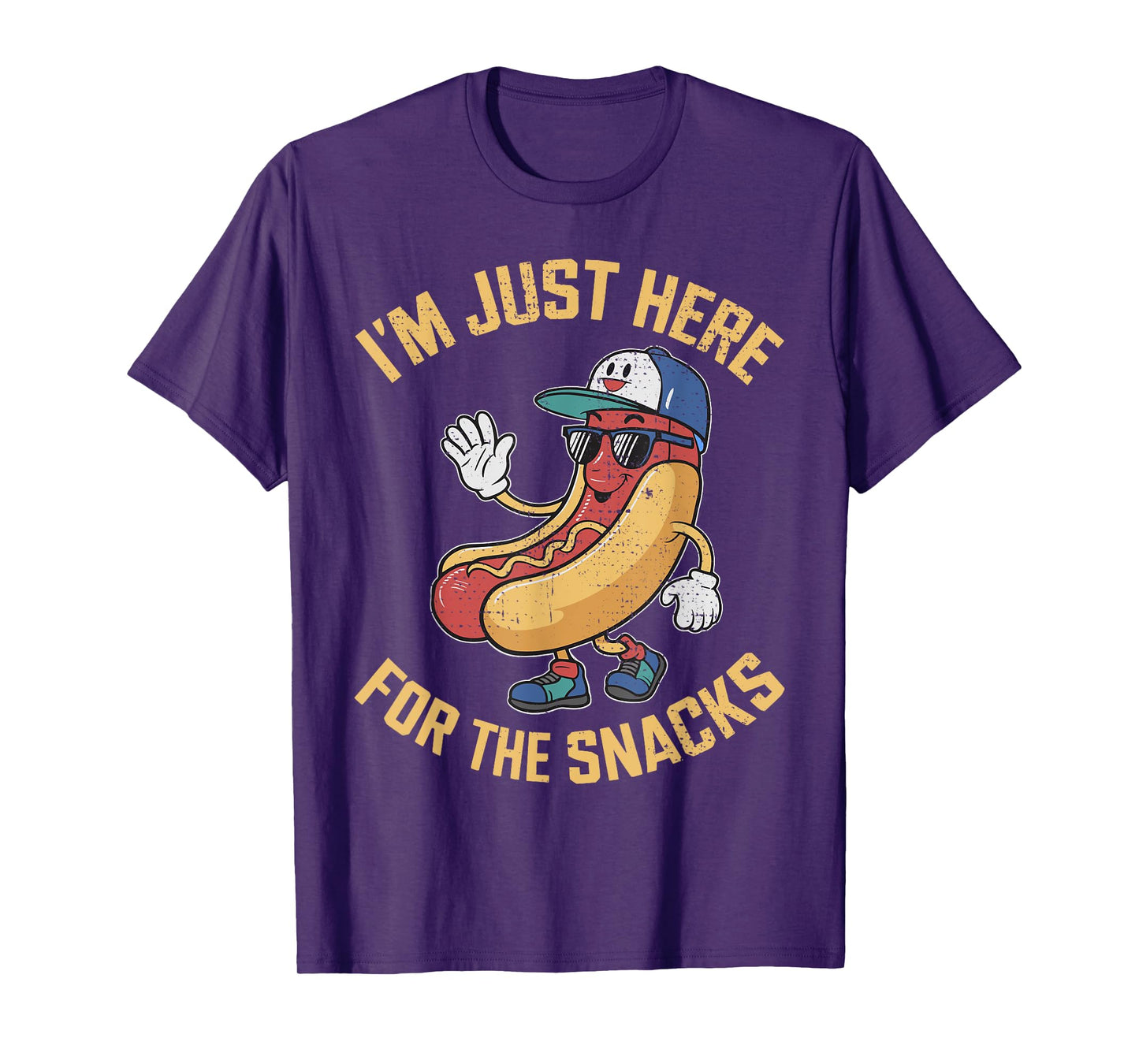 Funny I'm Just Here For The Snacks Football T-Shirt