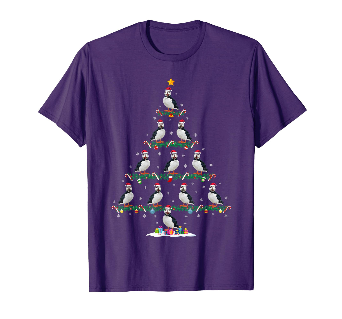 Puffin Christmas Tree Pajama Men Women Kids Ugly Xmas T-Shirt