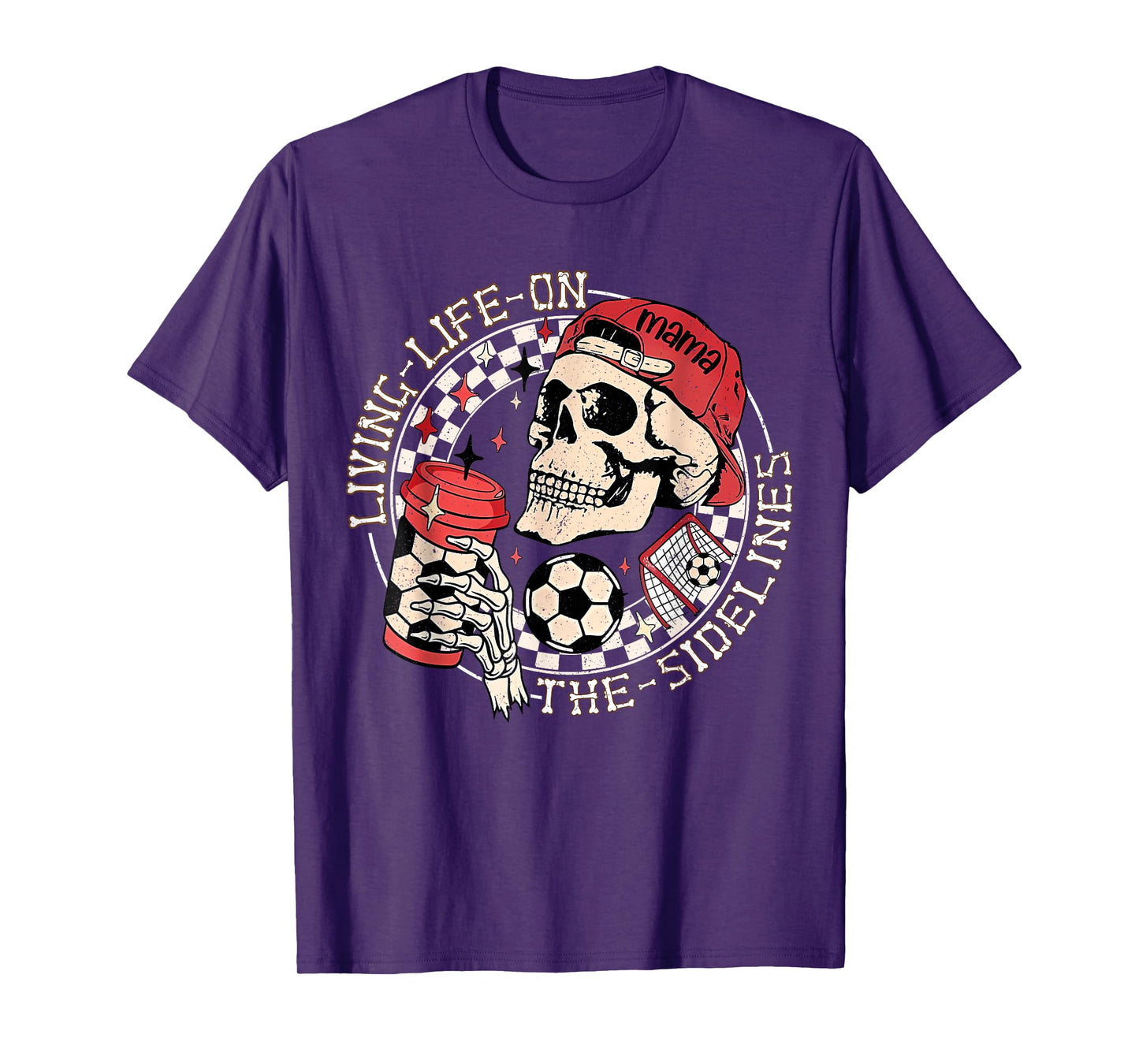 Soccer Mama Living Life On The Sidelines Skeleton Coffee T-Shirt