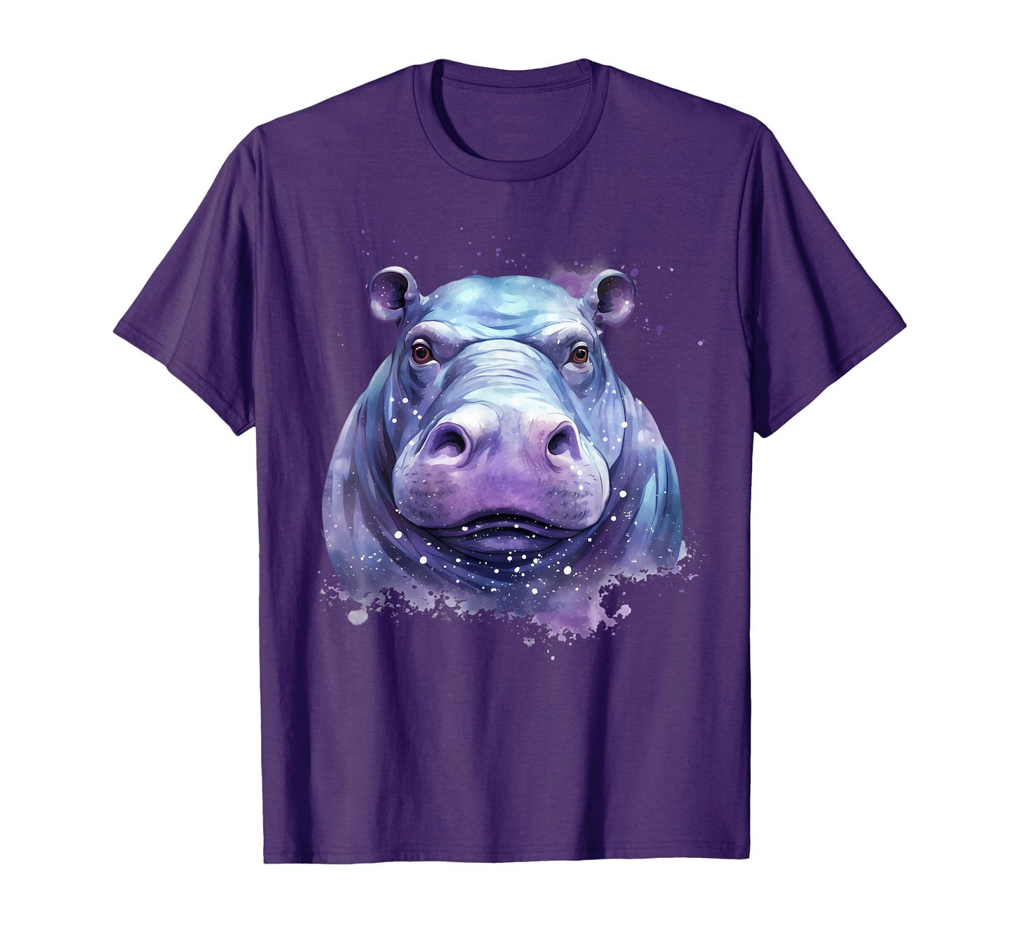 Hippo Portrait Wildlife Colourful Animal Print Hippopotamus T-Shirt
