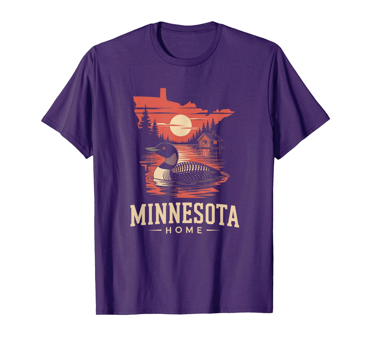 Minnesota Home Lake Loon MN Map Outline T-Shirt