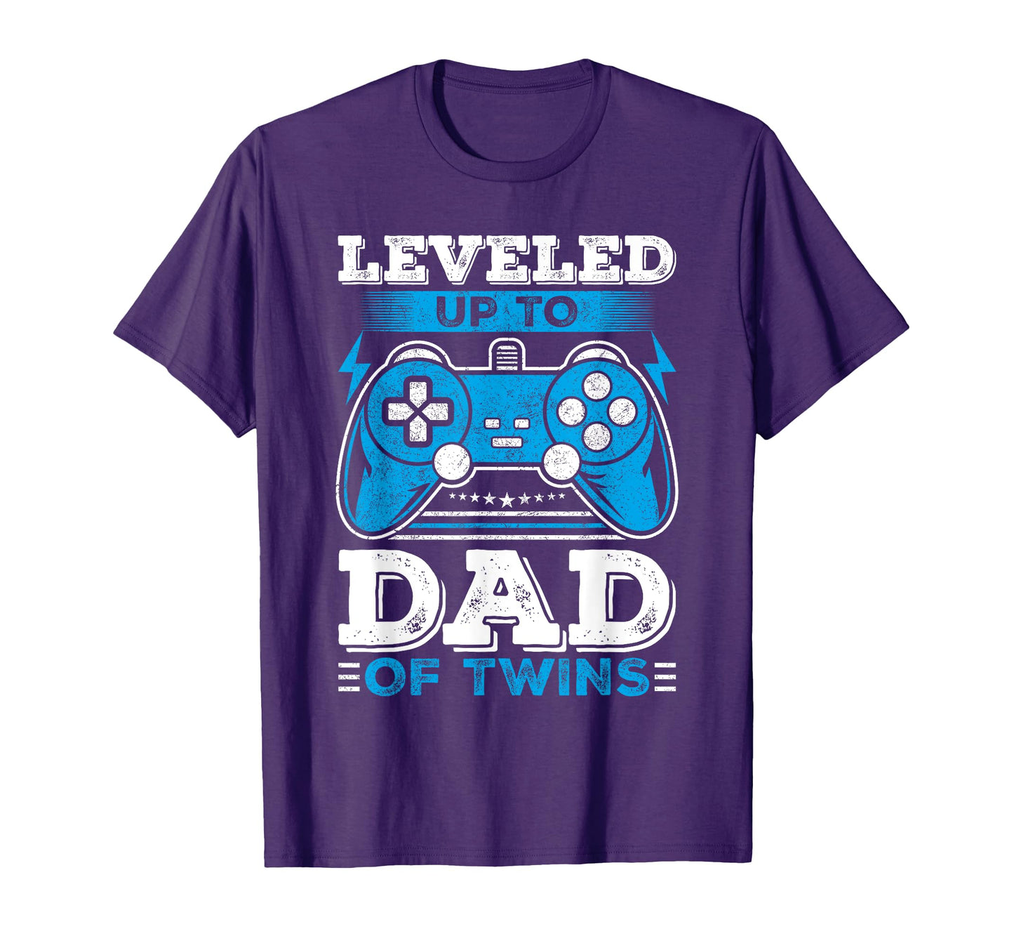 Leveled up to Dad Of Twins Video Gamer Gaming T-Shirt