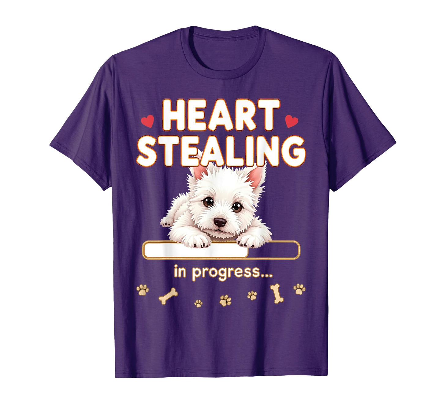 Heart West Highland White Terrier Funny Gift Westie Puppy T-Shirt