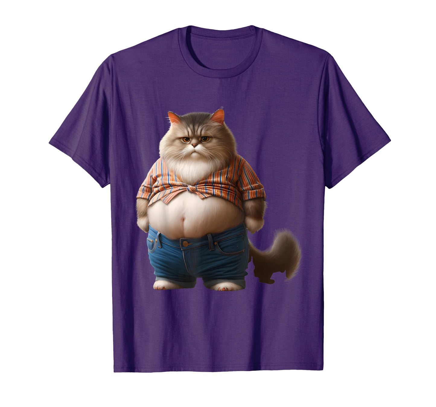 Funny Fat Cat Graphic Fat Kitten Design Chubby Cat Lover Men Women Girls Kids T-Shirt