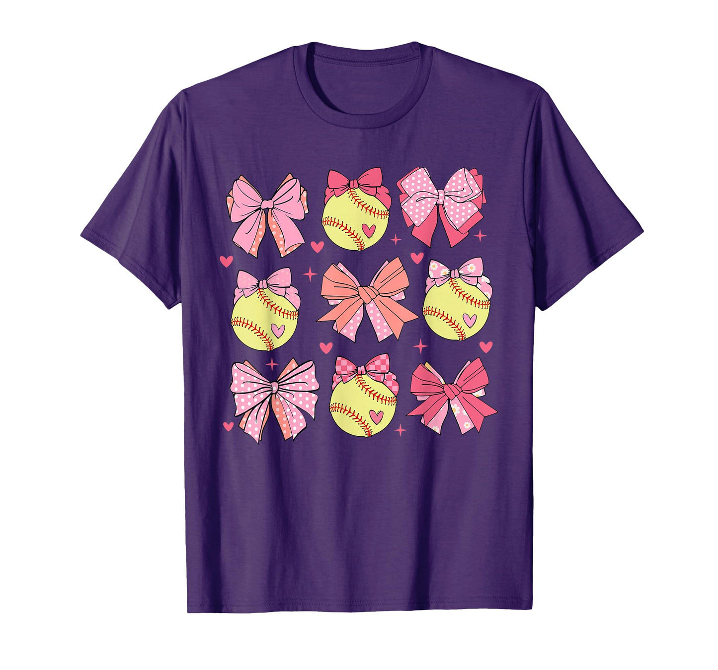 Softball Coquette Bow Softball Mom Mothers Day Softball Mama T-Shirt