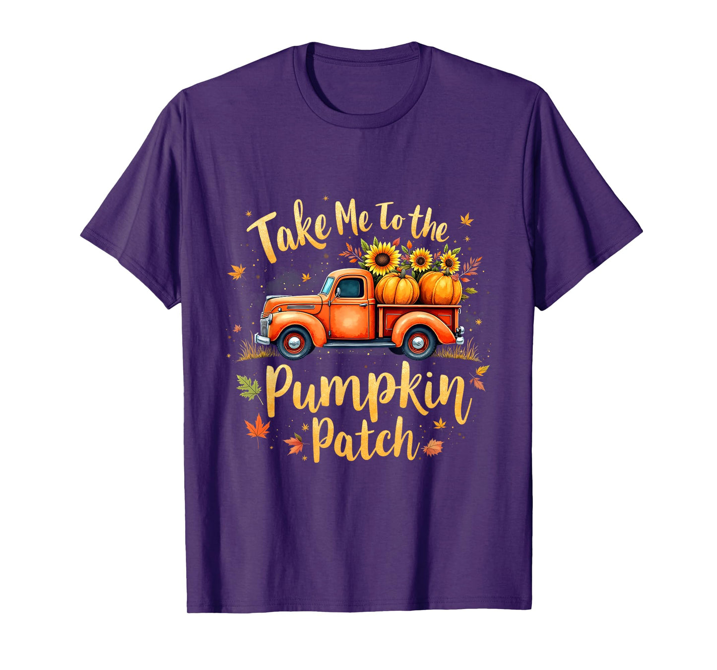 Take Me to The Pumpkin Patch Vintage Truck Fall Art T-Shirt