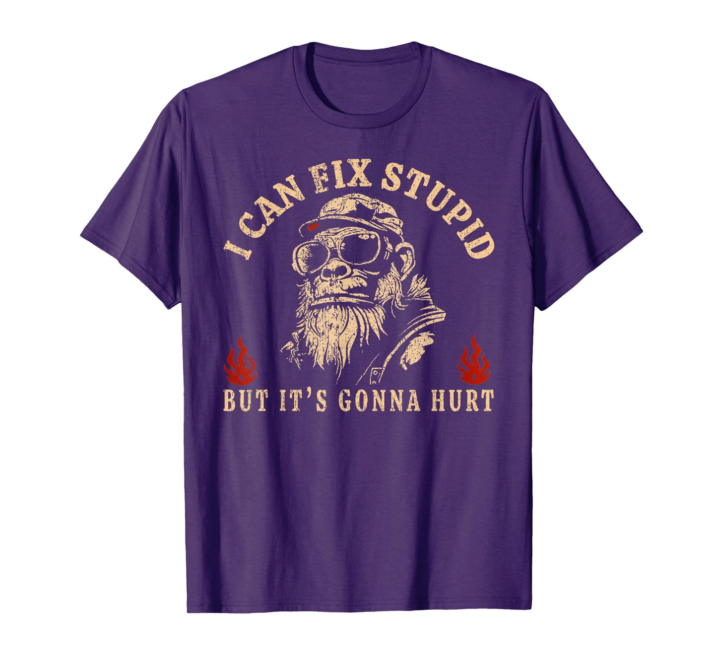I Can Fix Stupid But It's Gonna Hurt Monkey Vintage Funny T-Shirt