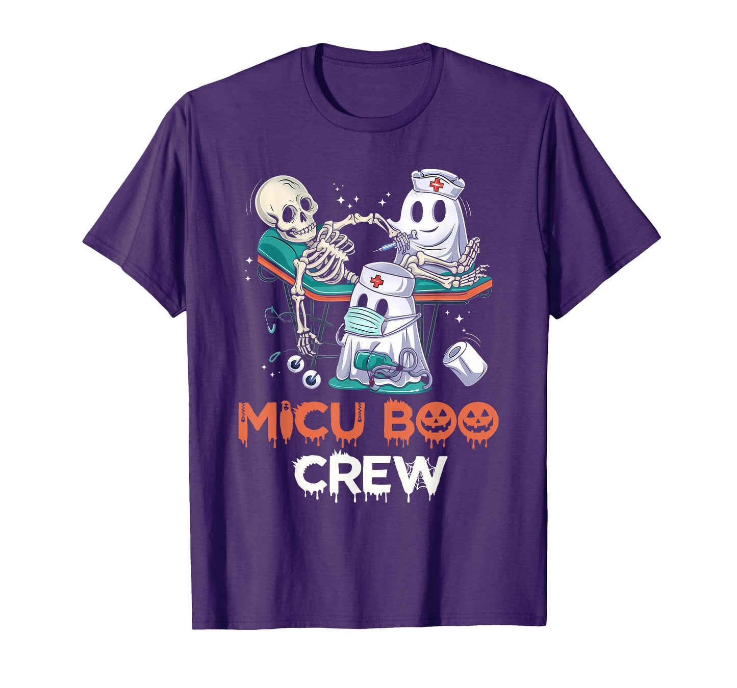 Womens MICU nurse shirt MICU boo crew MICU RN Halloween T-Shirt