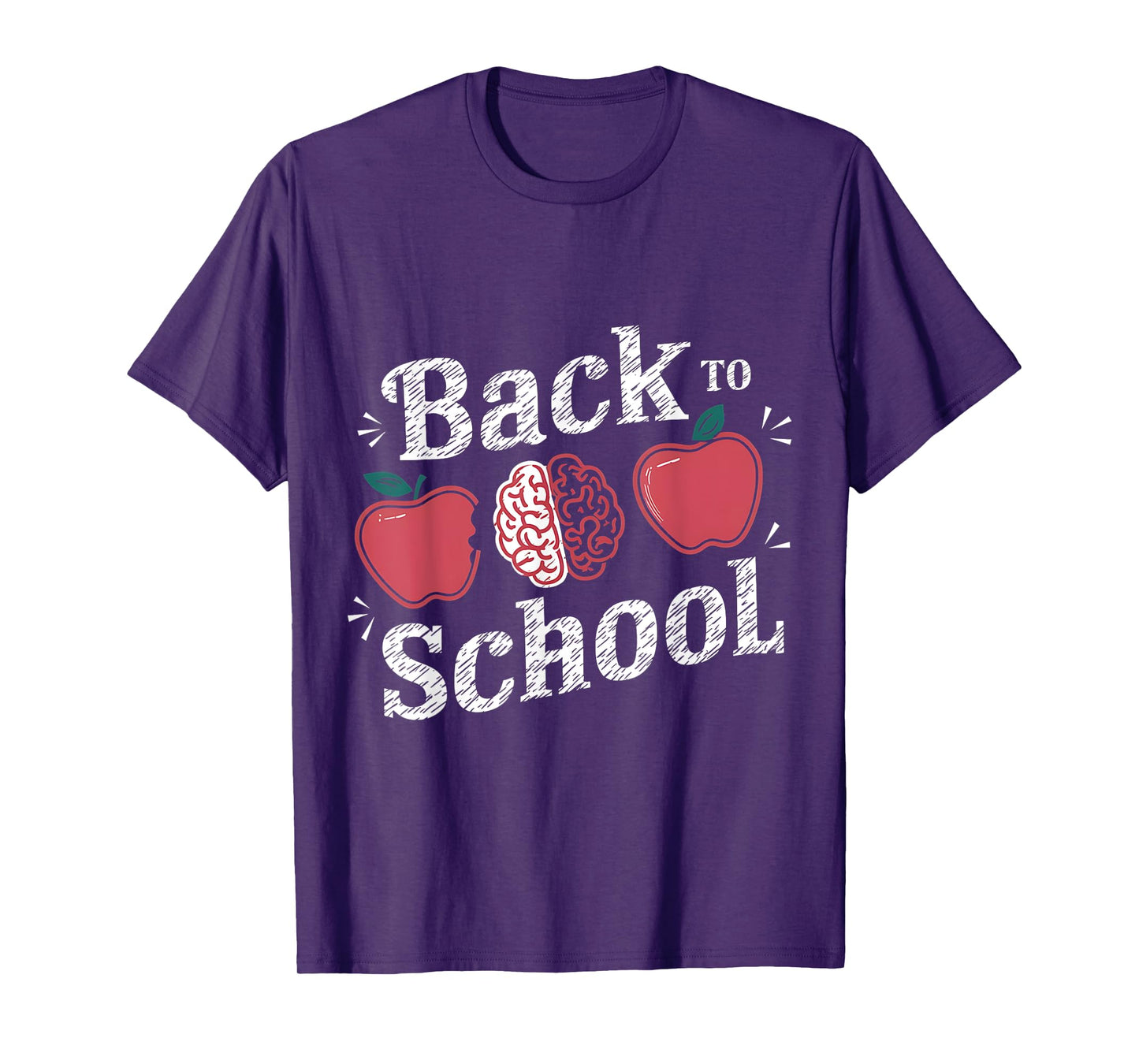Back to School Apple & Brain Fun Design For Teachers Kids T-Shirt