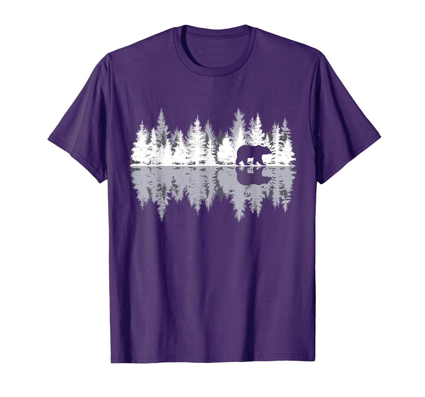 Retro Wildlife Bear Outdoor Forest Nature Outdoor Reflection T-Shirt