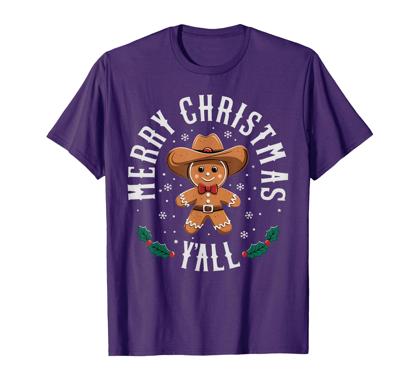 Merry Christmas Yall Gingerbread Cowboy Howdy Western Xmas T-Shirt