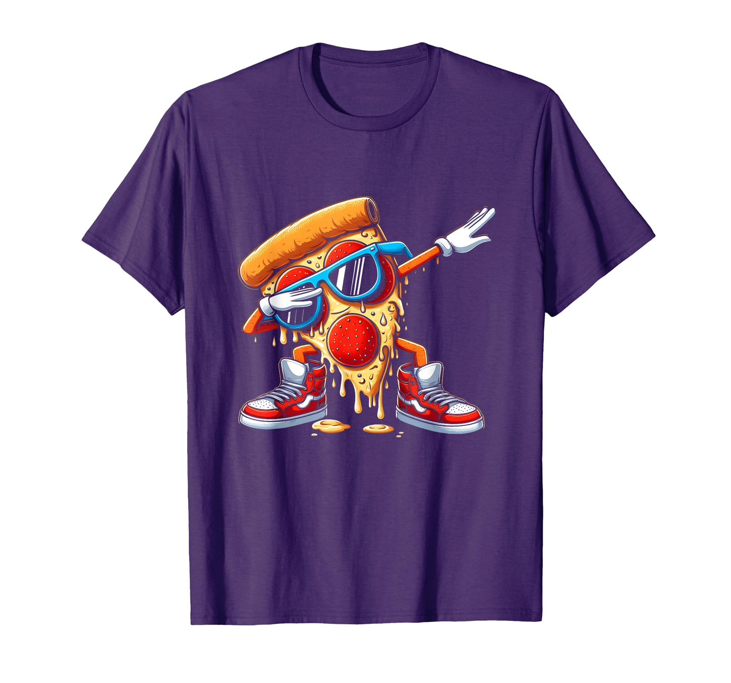 Dabbing Pizza Slice Dripping Fast Food Lovers Dab Dance T-Shirt