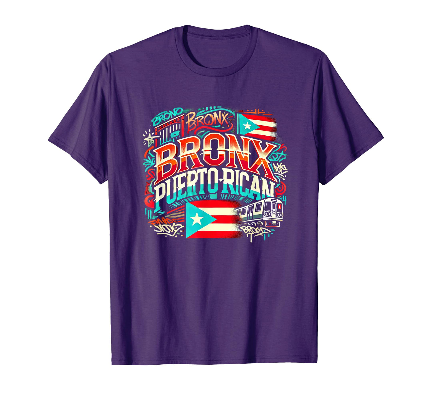 Bronx Puerto Rican Boricua Flag NYC Subway CarGraffiti Fun T-Shirt