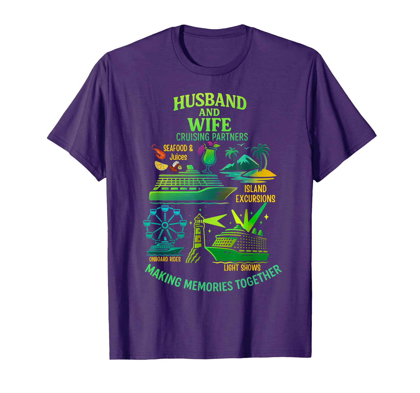 Husband and Wife Matching Cruise Vacation Couple T-Shirt