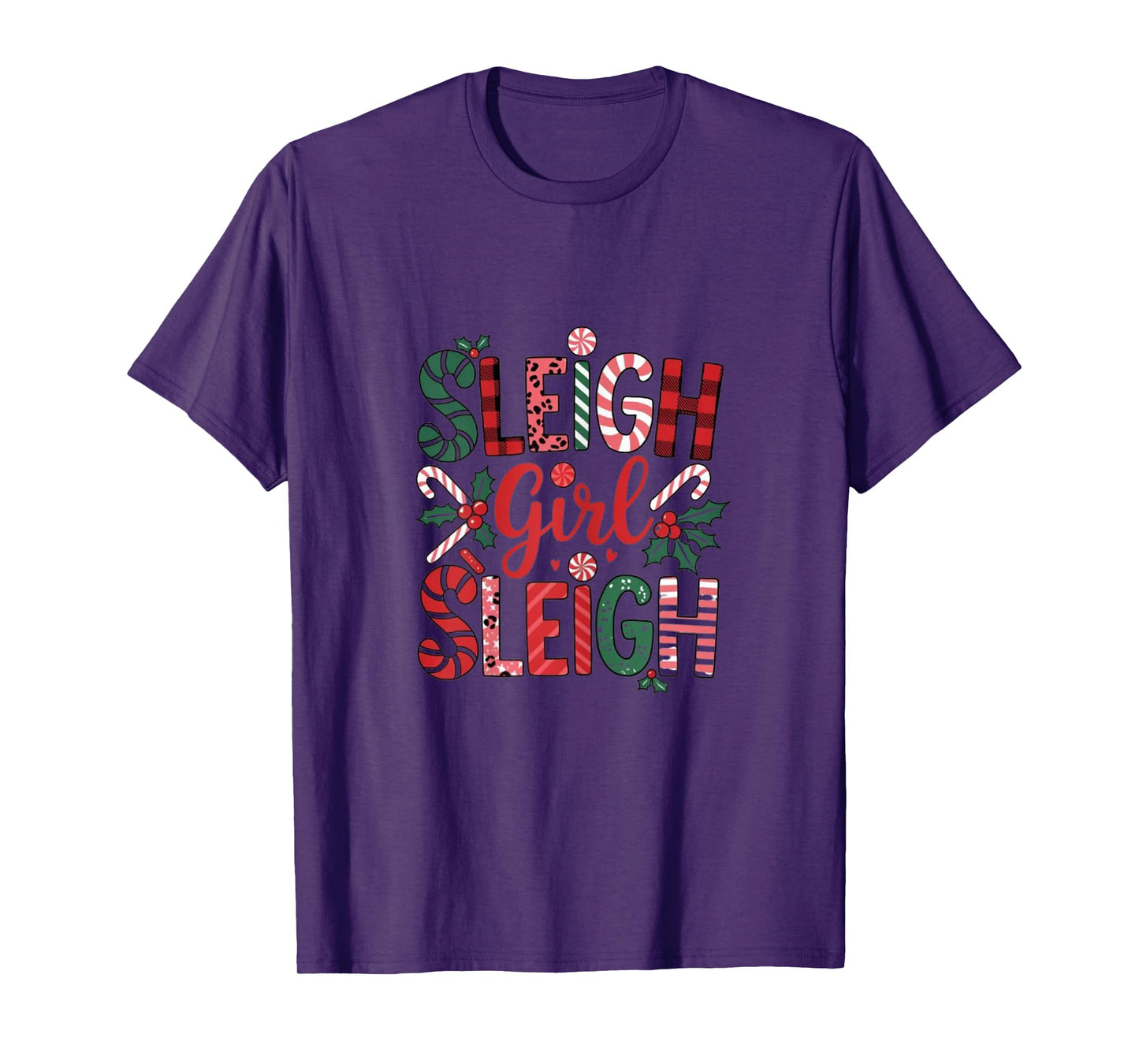 Sleigh Girl Sleigh Funny Little Women's Retro Christmas Day T-Shirt