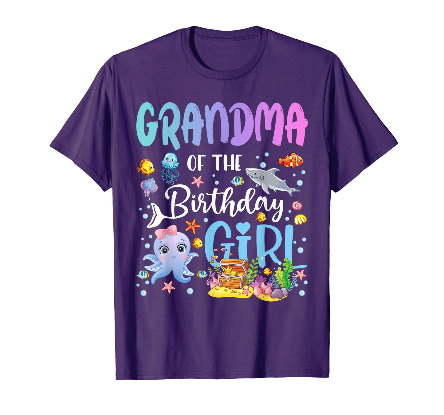 Grandma of The Birthday Girl Sea Fish Ocean Aquarium T-Shirt