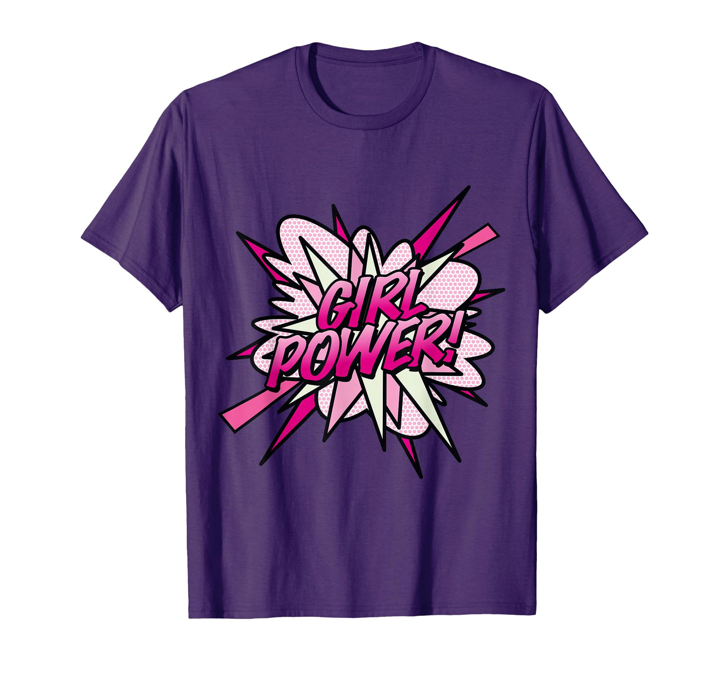 GIRL POWER Pink Comic Book Pop Art Fun Superhero Design T-Shirt