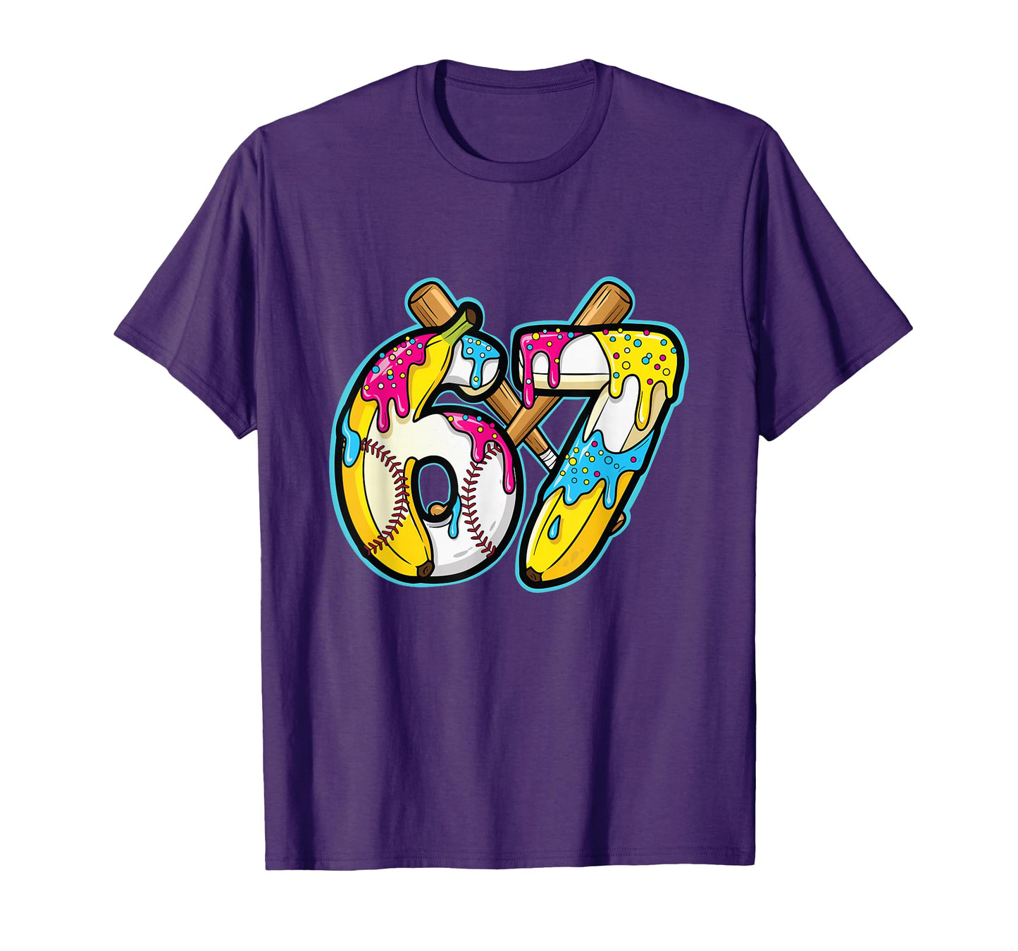 Funny Banana 67 Ice Cream Drip Meme Six Seven Gen Alpha Art T-Shirt