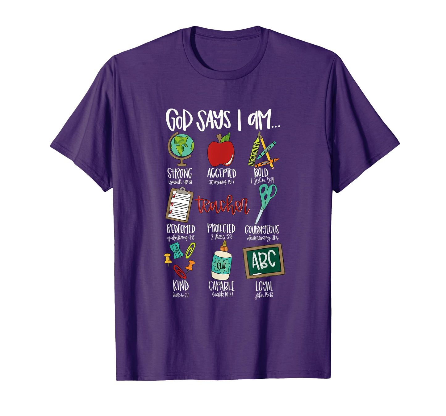 Teacher Christian God Says I Am Bible Verse Religious Teach T-Shirt