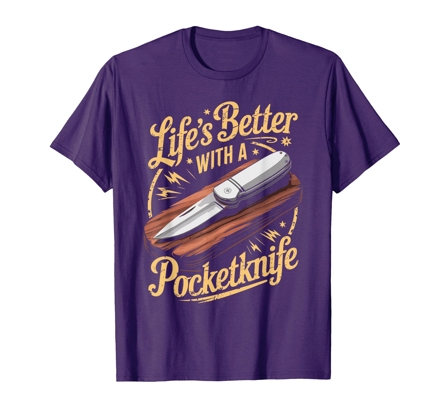 Life's Better With A Pocketknife Funny Whittling T-Shirt